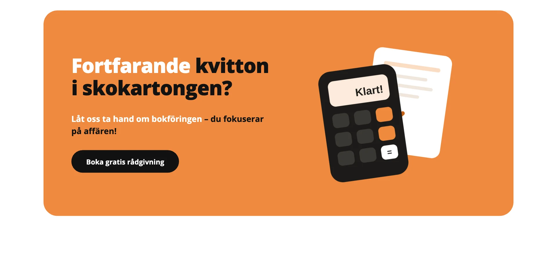 Den orange CTA-rutan med miniräknaren