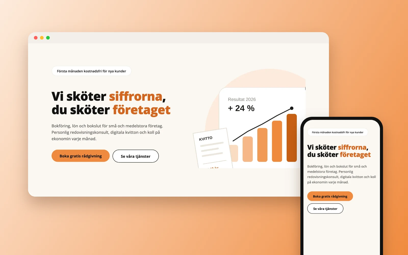 Siffra-sidan visad på dator och mobil